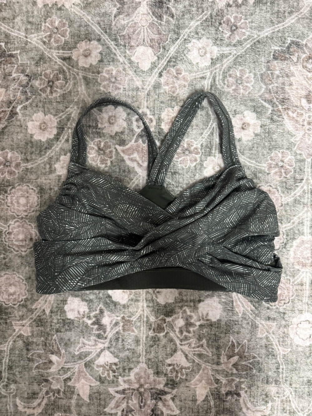 lululemon Green Patterned Sports Bra